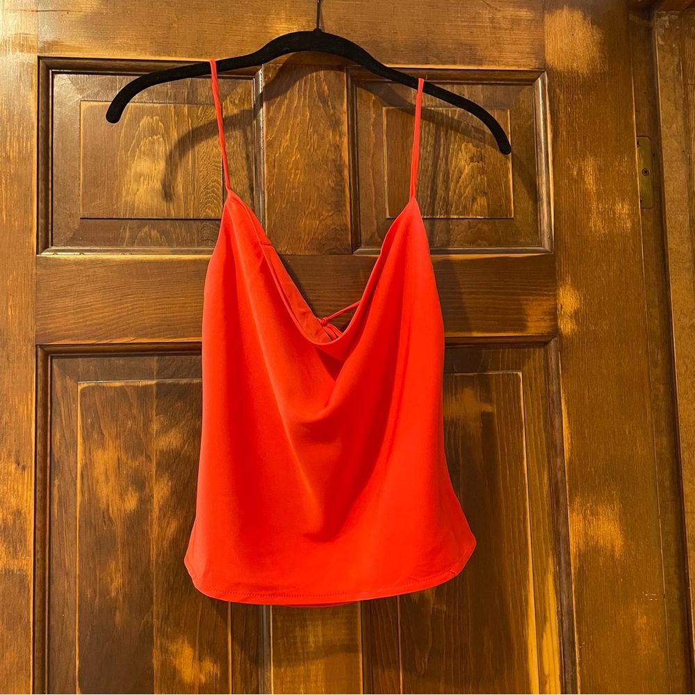 Superdown Neon Coral Orange Tank Top